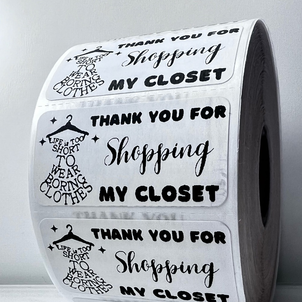 100 Thank You for shopping my closet 2in roll  | Packaging Supplies | NWT - Picture 2 of 5